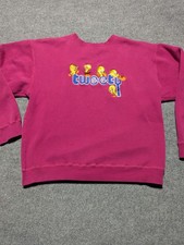 Vntg 90s Tweety Bird Sweatshirt Looney Tunes Warner Bros Cartoon Embroidered L