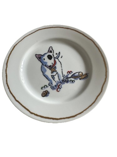 Complete Set 5 Williams Sonoma Trouble Bull Terrier Christmas Plates 7 3/4" Dog - Picture 8 of 15