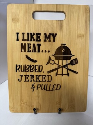 Laser Engraved Bamboo Cutting Board 12X9 Inch 1/4 Inch Thick - Smoking, Grilling
