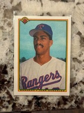 1990 BOWMAN MLB BASEBALL ROOKIE CARD TEXAS RANGERS JUAN GONZALEZ #492. rookie card picture