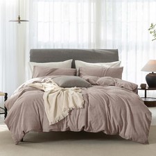 Cooling Queen Duvet Cover Set 3 Queen 90" x 90" Mauve Brown No Comforter 