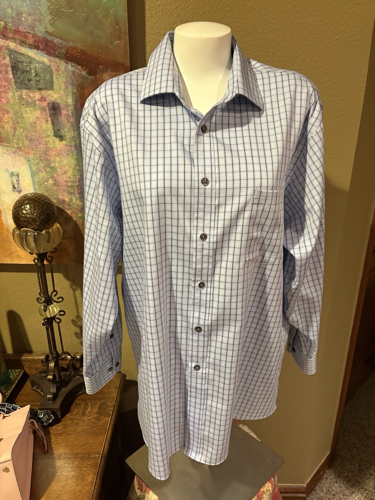 Joseph Abboud Men’s 17 32/33 No Wrinkle Long Sleeve Button Down Shirt