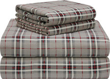 Luxury 100 Cotton Flannel King Sheet Set - Warm  Cozy, Deep Pockets