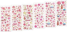 Sakura Scrapbooking Stickers,Japanese Style Self-Adhensive DIY Decorative Cherry