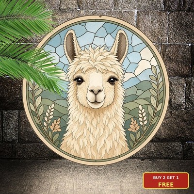 Elderly Care Awareness Camel Sunset Scene Round Metal Sign Gift