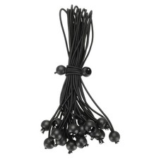 20Pcs Ball Bungee Cords 12" Heavy Duty Bungee Cord Balls for Tent Holding, Black