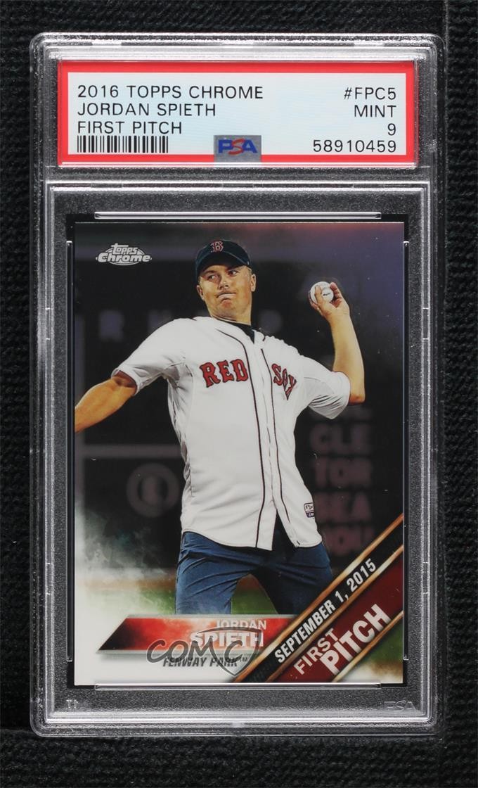 2016 Topps Chrome First Pitch Jordan Spieth #FPC-5 PSA 9 MINT 0c37 view 1