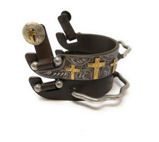 AJ Tack Men's Antique Brown Three Cross Bumper Spurs