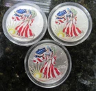 NICE!! LOT OF (3) 1999 American Silver Eagle Dollar, 1oz EACH $1 Colorized Coin
