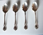 a Set of Four Vintage Towle Sterling Silver Teaspoons "Old Master" Pattern