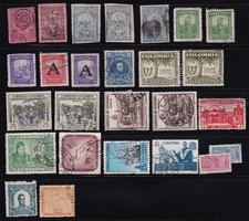 COLOMBIA. Old collection from several inherited albums. 26 pics.