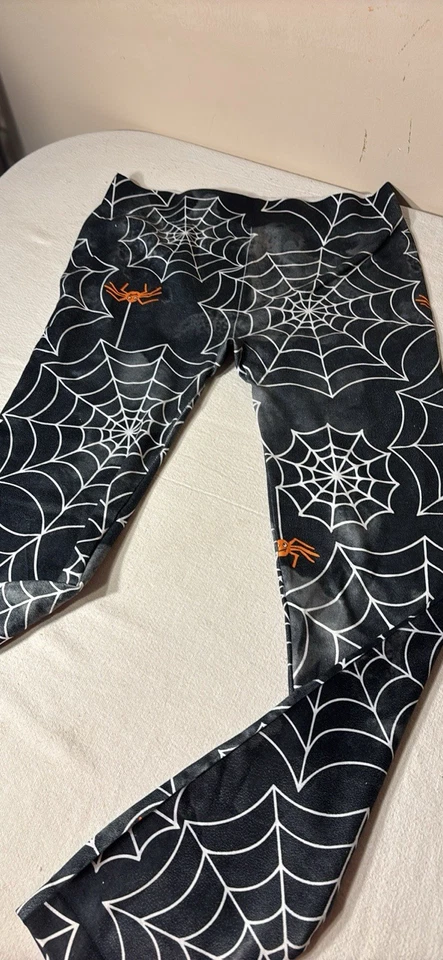 Leggings de tela de araña de Halloween, sin límites, Jr 11-13, negros, telarañas/arañas, NUEVO Foto 2 de 4