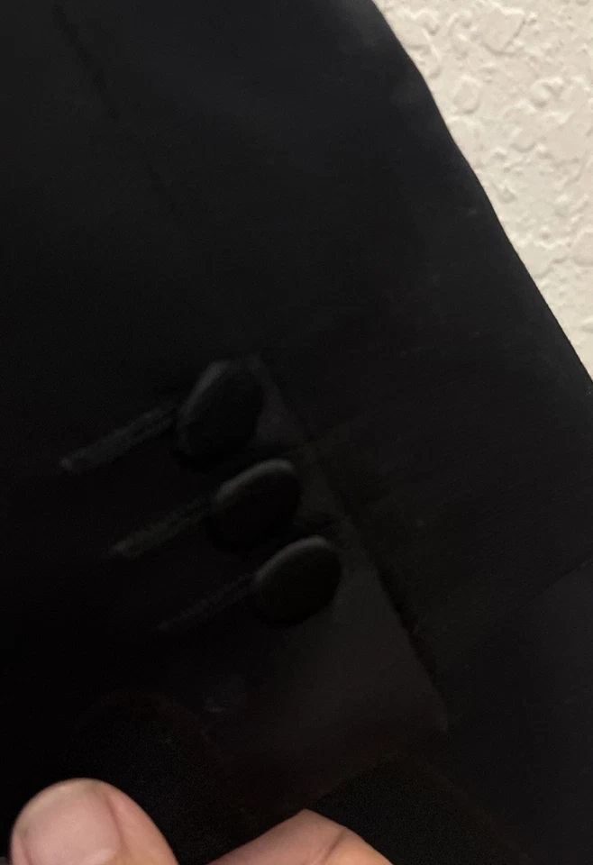 Lubiam Spa One Button Black Loro Piana Tuxedo 44 L Long Italy Made - Image 3 of 4