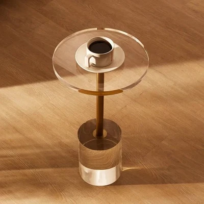 VEVOR Clear Acrylic Round End/Side Table 11.9 x 11.9 inch for Living Room - image 1 of 4
