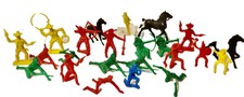 Vintage Tim Mee Indians Cowboys Plastic Figure Lot- Tim-Mee, Timmee