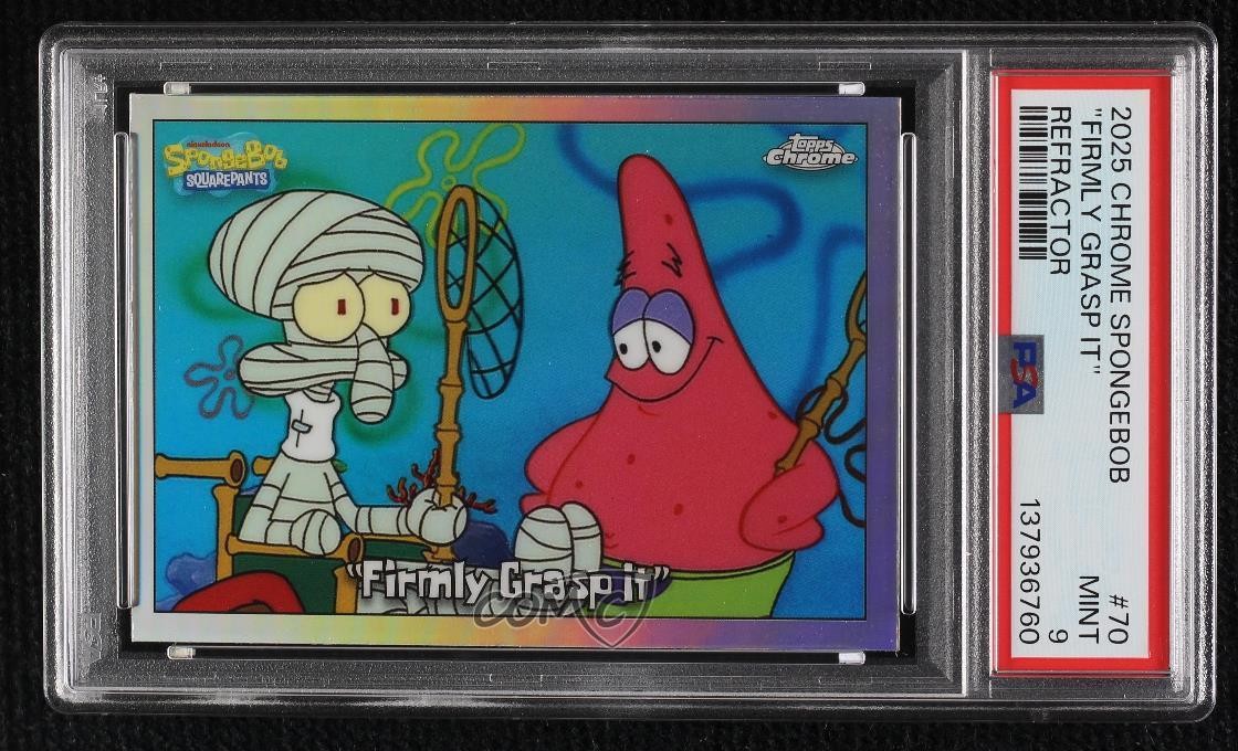 2025 Chrome Spongebob 25th Refractor Squidward Tentacles Patrick Star PSA 9 15wb