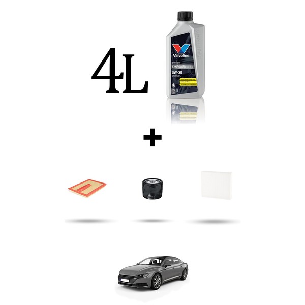 Hoffcar Wartungskit 3 Filter Und 4L ÖL FüR Vw Arteon (3H) 1.4 Tsi Ehybrid (3H)-image
