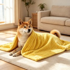 Emotional Support Dog Yellow Blanket Plush Calming Security Blanket for Dogs Pet
