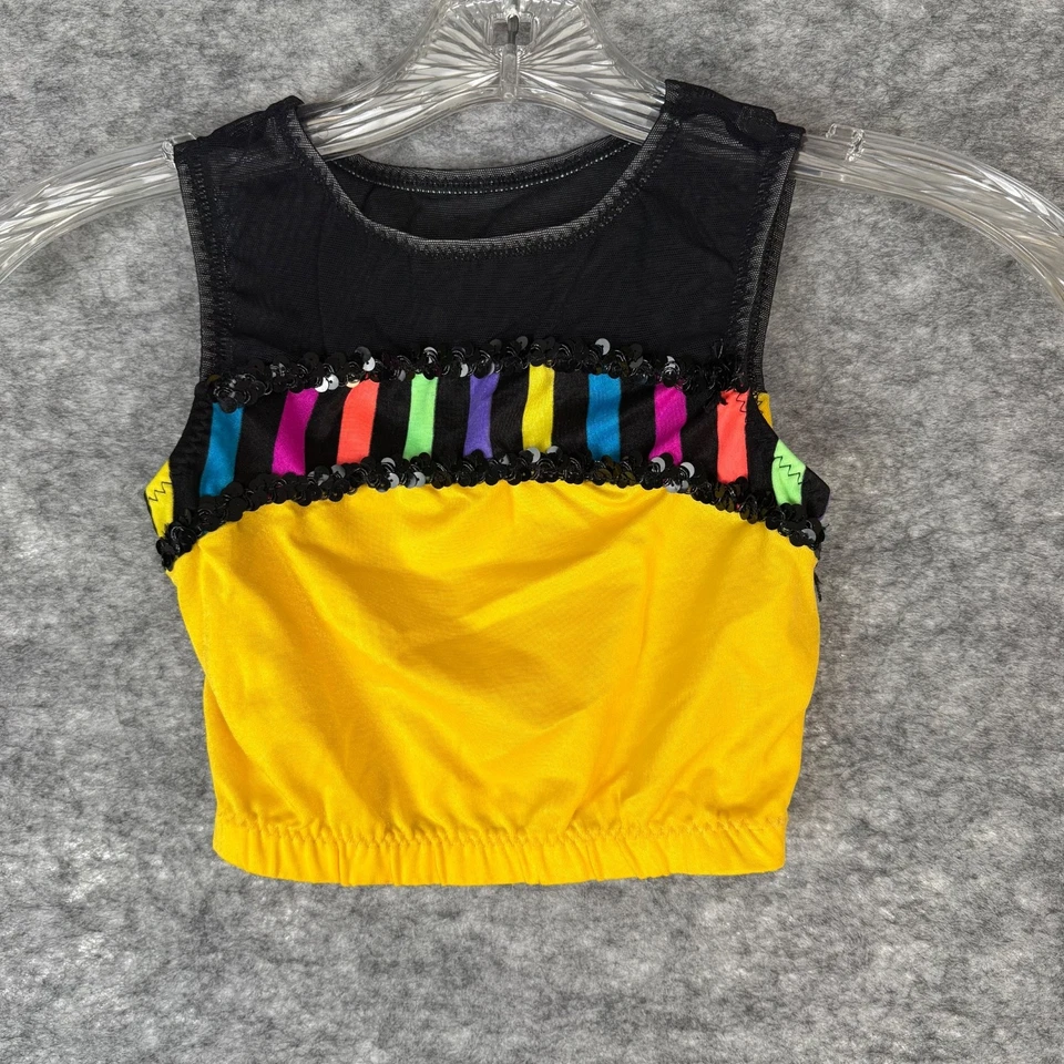 Conjunto de Disfraz de Baile para Niño Mediano Curtain Call Amarillo Top Negro Pantalones Acampanados EE. UU. Foto 2 de 4