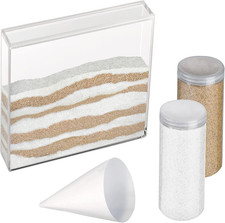 Acrylic Unity Ceremony Set with 2 Containers of Colored Sand, 1.25", Clear,Us852