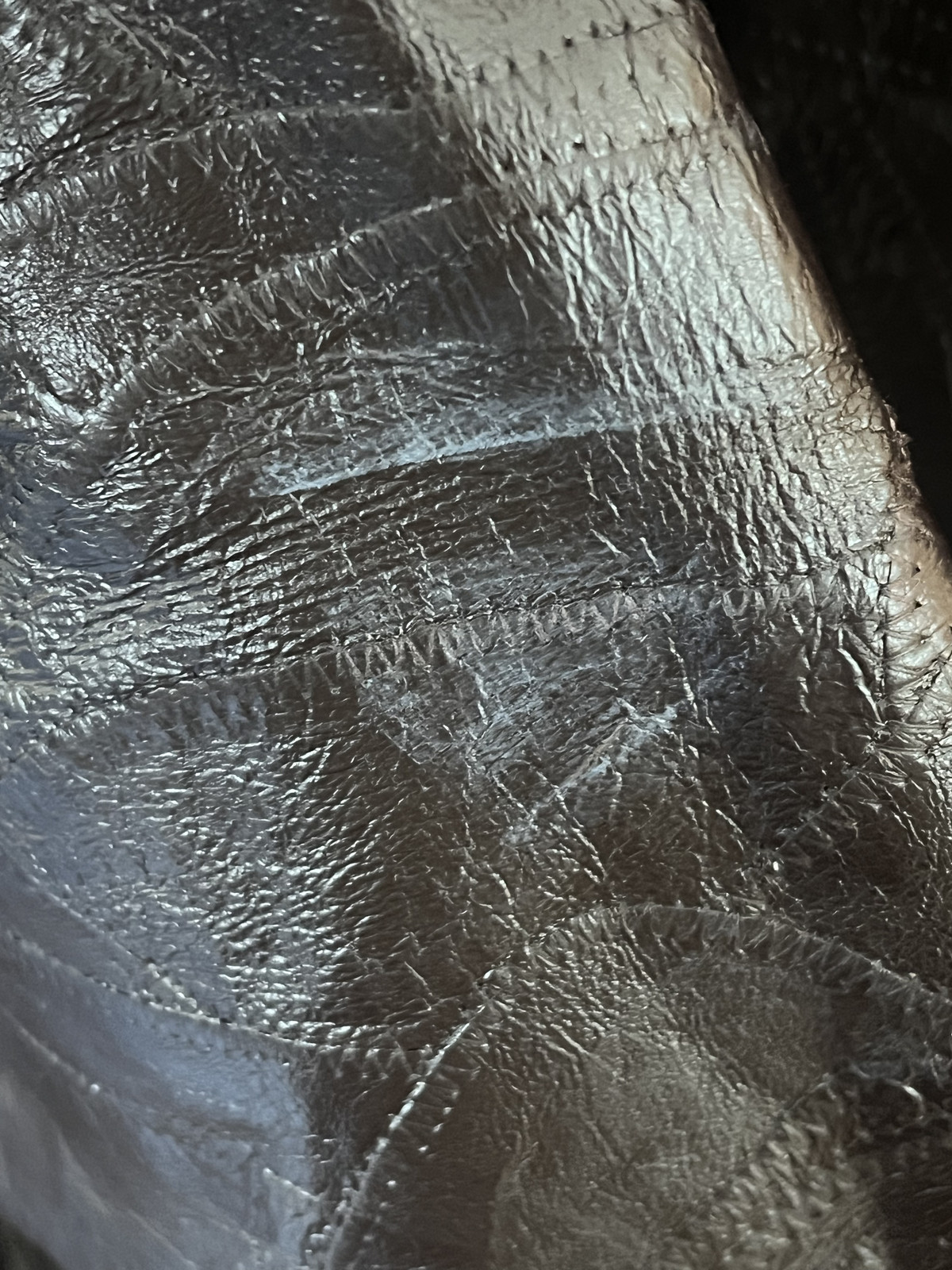 Vintage Patchwork Long Leather Jacket Haband Exec… - image 8