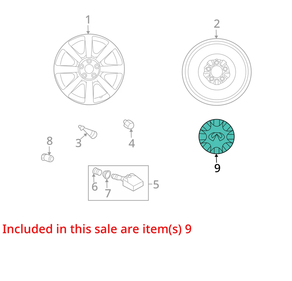 Infiniti Q45 2003-2008 tapa-disco rueda 40315CG210 Foto 3 de 4