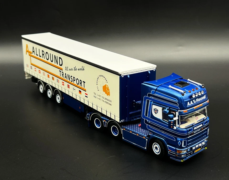 Scania 164 верхняя линия шторки трейлер "A.A. vd Heuvel" WSI модели грузовиков 1:50 - Изображение 2 из 4