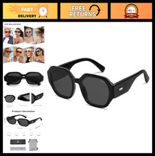Retro Polarized Rectangle Sunglasses for Women Men UV400 90s Narrow Square S