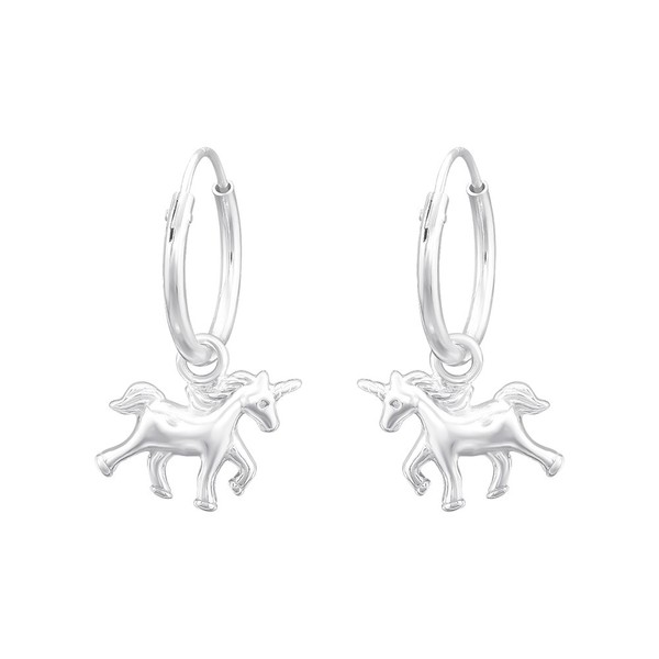 O&S Einhorn Ohrringe Kinder Creolen Echt 925 Sterling Silber MäDchen Geschenk-image