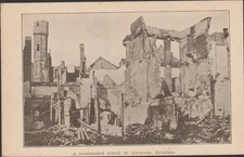 Bombarded Street Antwerp Belgium WW1 DB Postcard