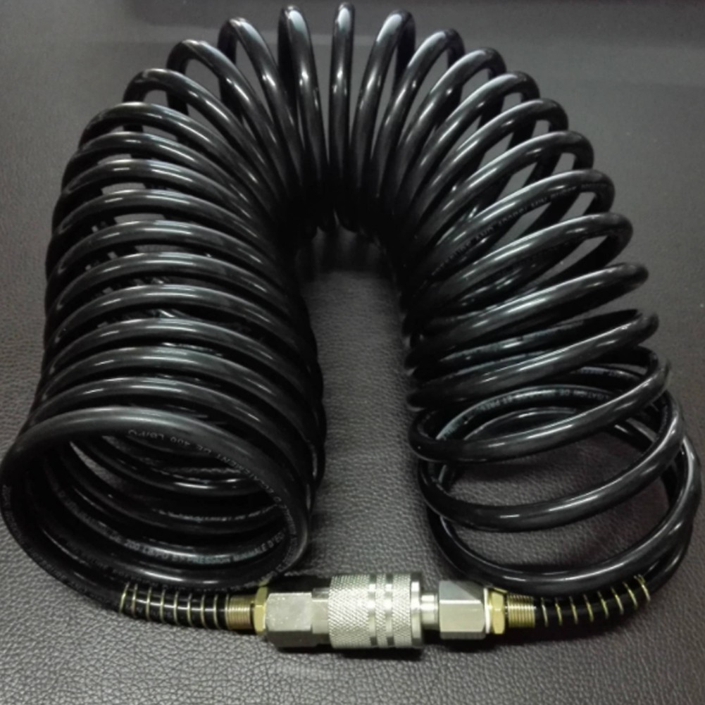 Heavy Duty Rubber Air Hose 25FT 1/4" 200PSI Flex Oil Resist Quick Coupler
