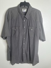 Vtg RUDDOCK 19-1/2 Big Man Classic Fit Western Cut Pearl Snap Short Sleeve Shirt