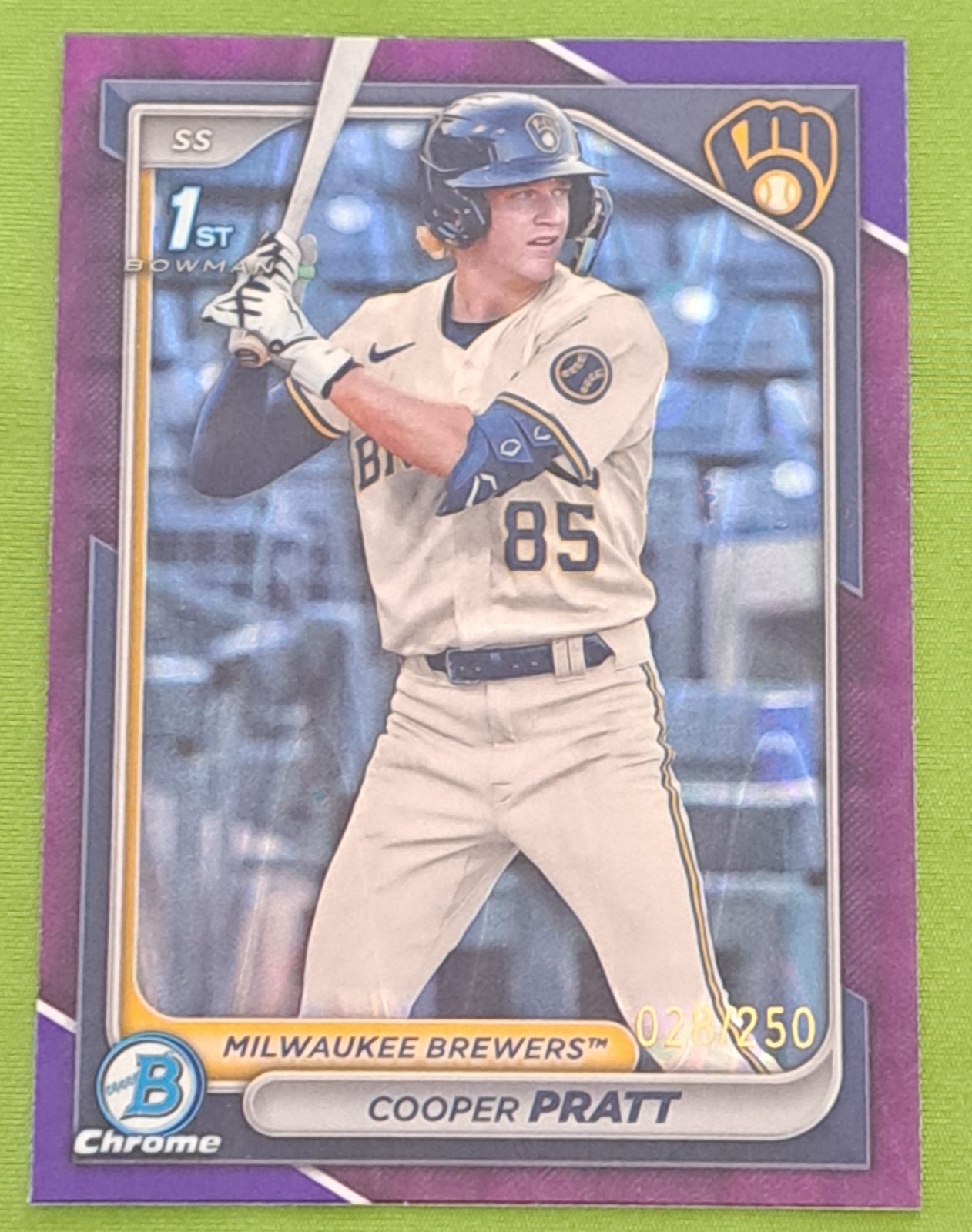 2024 Bowman 1st Chrome Cooper Pratt Purple Wave 28/250