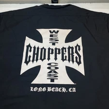 VINTAGE JESSE JAMES WEST COAST CHOPPERS Garage Mechanic Work SHIRT Sz Mens 6XL 