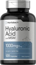 Horb?ach Hyaluronic Acid with MSM | 1000 mg | 120 Capsules | Non-GMO and Gluten