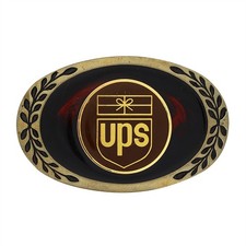 Brass UPS United Parcel Service Delivery Driver Trucker 80s Vintage Belt Buckle