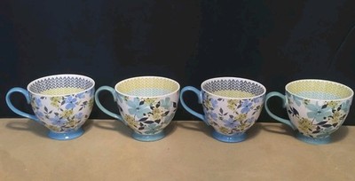 Tesco große Tassen x4 Fuß Standfuß Tee Kaffee Suppentasse 