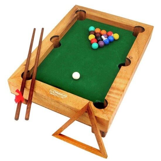 Wood Mini Tabletop Pool Family Game Wooden Billiards Table Set With Legs  76x42cm