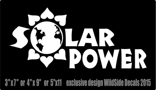 Solar Power Decal with Planet Earth Clean Energy Car Window Vinyl Sticker - Picture 5 of 7