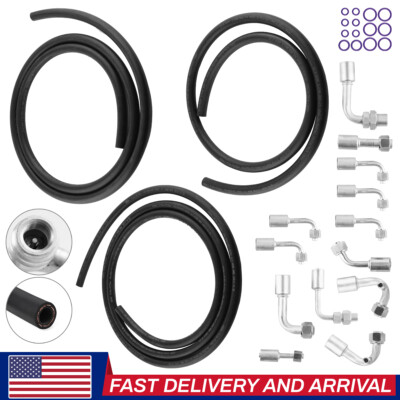 Universal For GM A/C Air Conditioning Ext Length Hoses Fittings & O-rings Kit US
