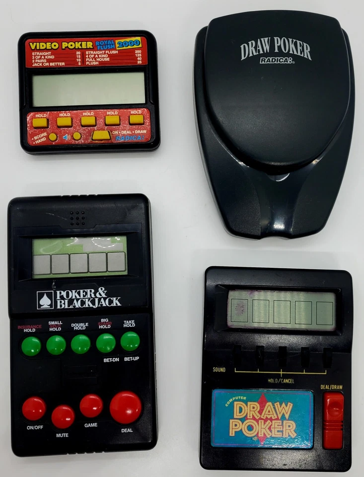 LOTE de 4 juegos de casino de colección Poker/Blackjack LCD probado en mano! ¡Como nuevo! 🔥 Foto 2 de 4