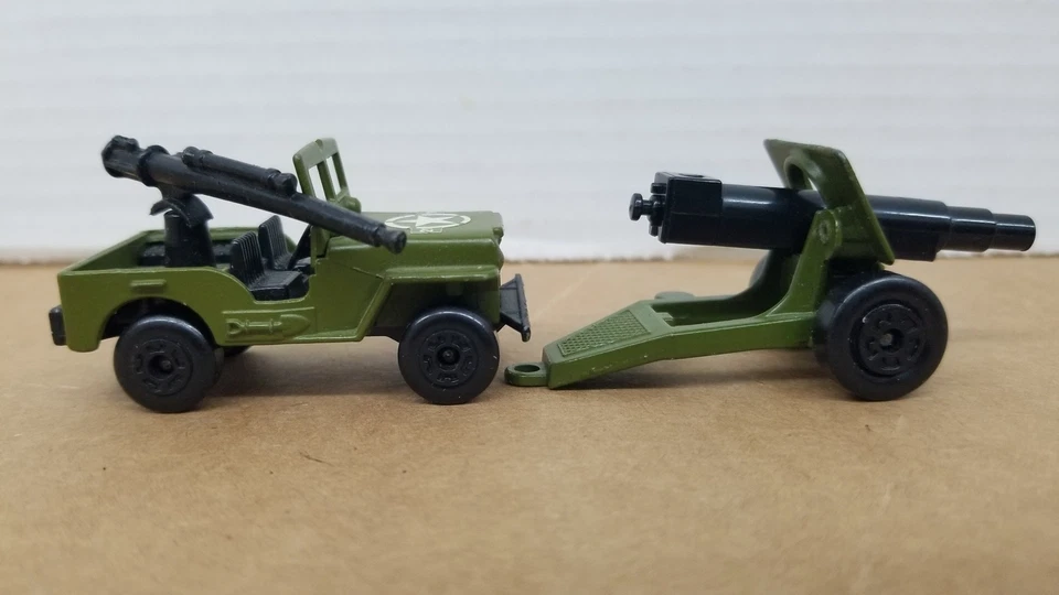 VTG 1976 Matchbox Sleet N Snow Army Jeep & Pull Behind Field Gun Nice Clean L4 - Image 4 of 4