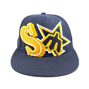 New Era Seattle Mariners 59Fifty Dual Logo Hat Fitted 7.25, 57.7 cm  Blue/Gold | eBay