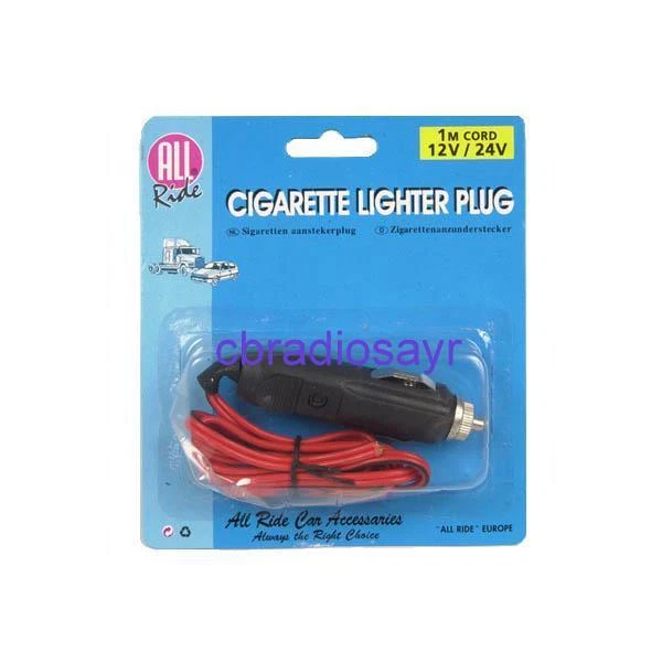 All ride 12/24 Volt Cigarette Lighter Plug with 1m Cord 8AMP