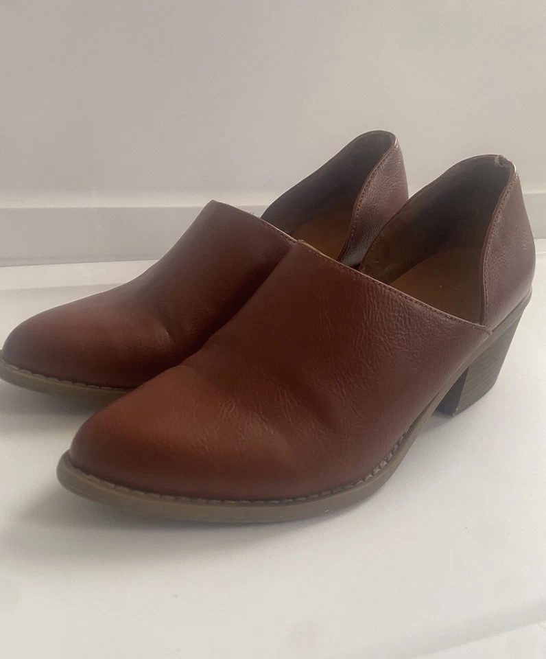 Cynthia Rowley Botines Color Coñac Eddie Sin Cordones Tacones Bloque Talla 9 Foto 2 de 4