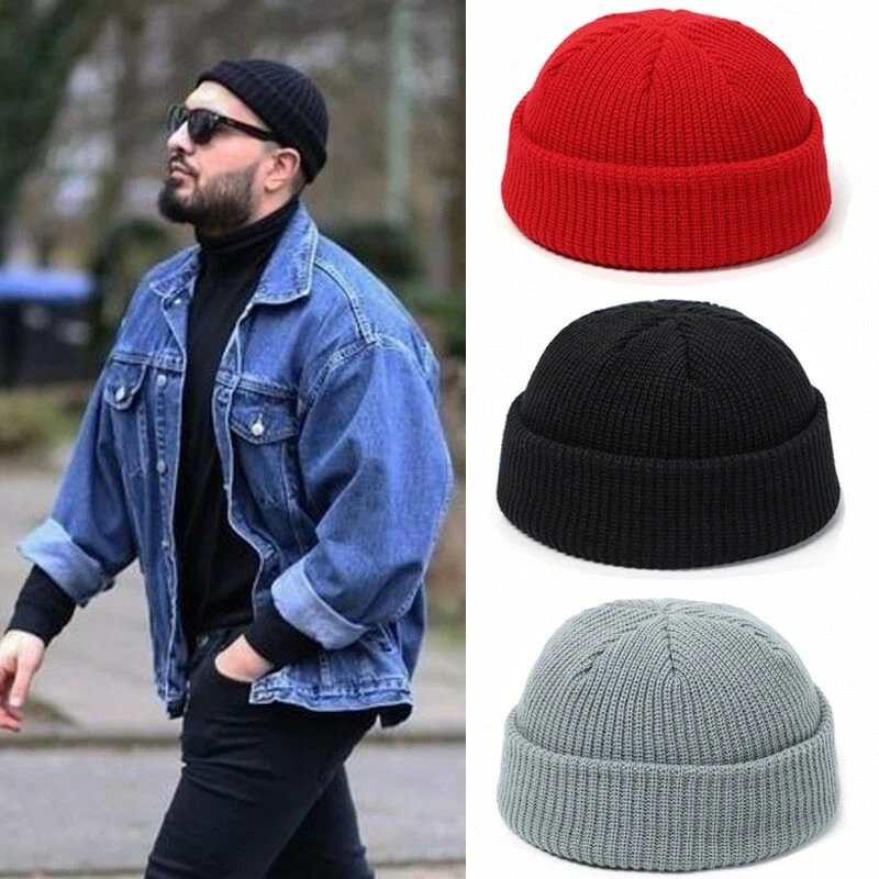 New Winter Hats for Women Skull Cap Men Beanie Hat Winter Retro Cap Knit  Hat Ski