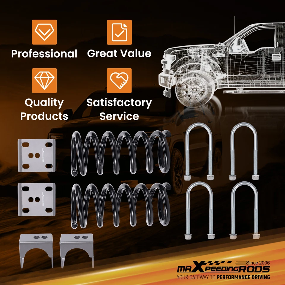 3" Lowering Coil Springs 5" Drop Axle Flip Kit For Ford Ranger/Mazda 1998-2014 - Image 3 of 4