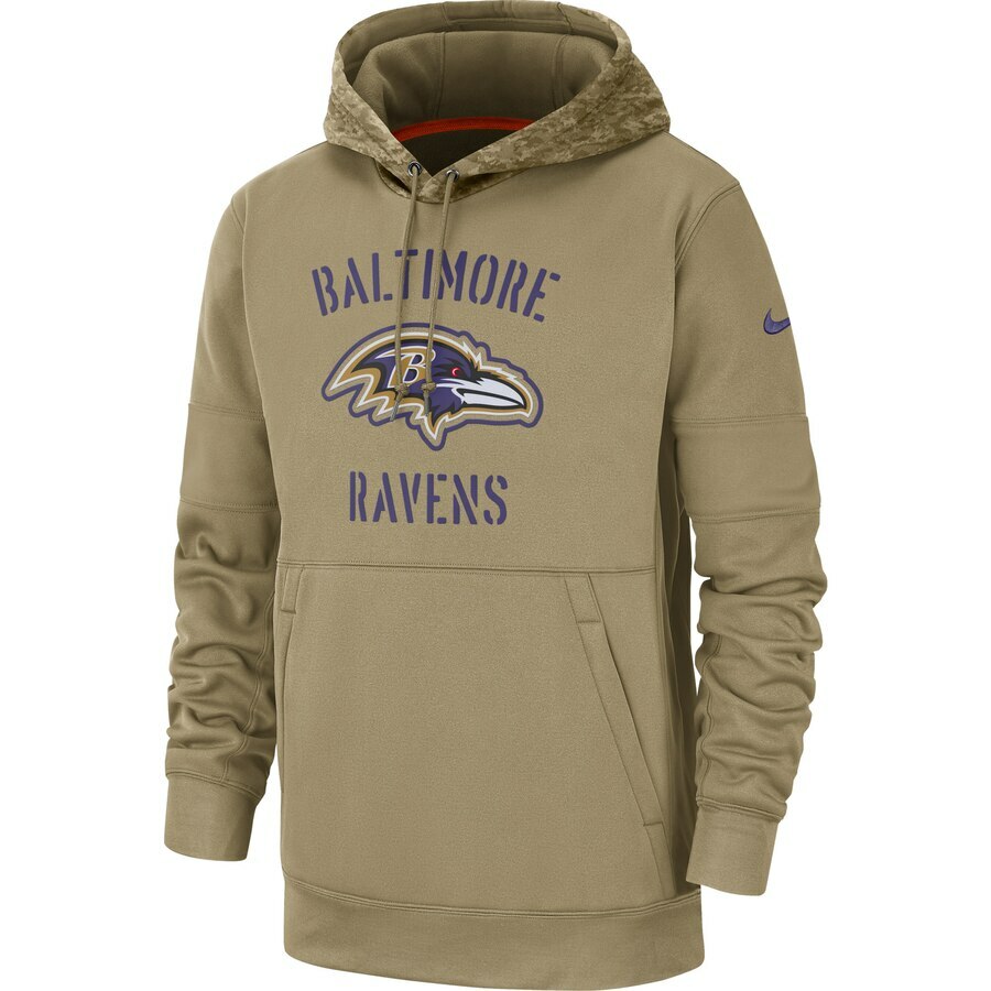 Baltimore Ravens Nike Salute To Service Sideline Therma Pullover Hoodie NFL  STS