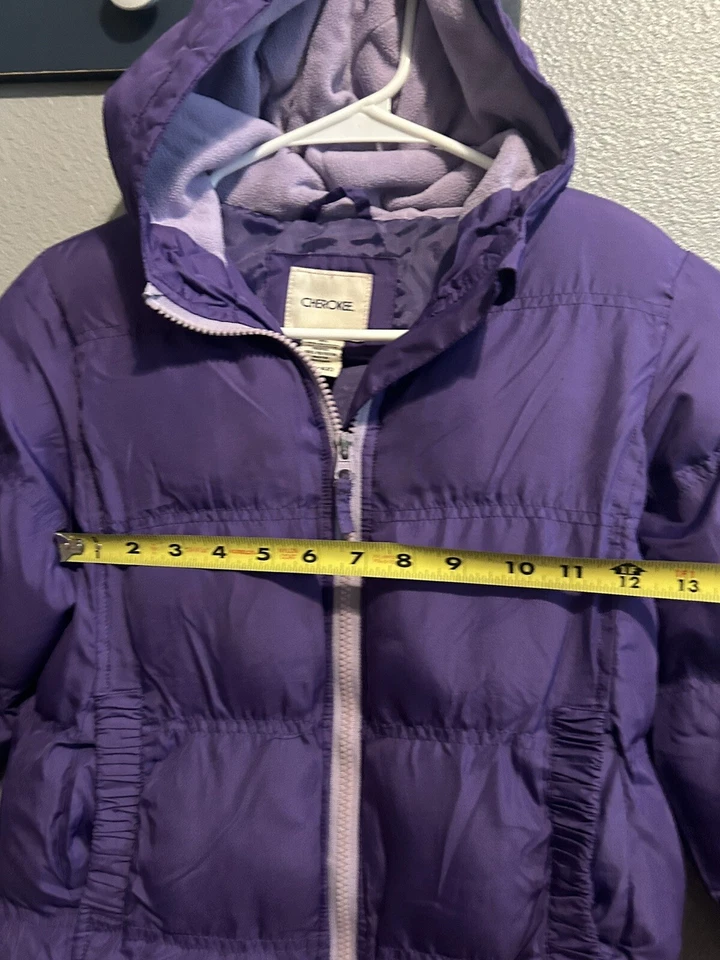CHEROKEE Youth Girl Purple Jacket Coat Hooded Small 6/6x! MEASURMENTS! QUALITY! - Imagem 3 de 4