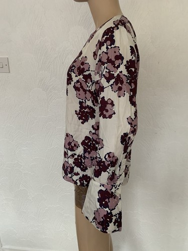 THE FOLD Ellesmere Floral Print Pure Silk Blouse UK 10 US 6 Small RARE SOLD OUT - Picture 11 of 20